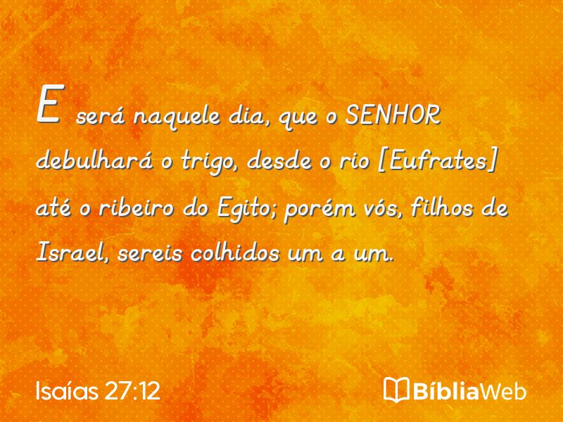Isaías 27:12 em imagem para compartilhar