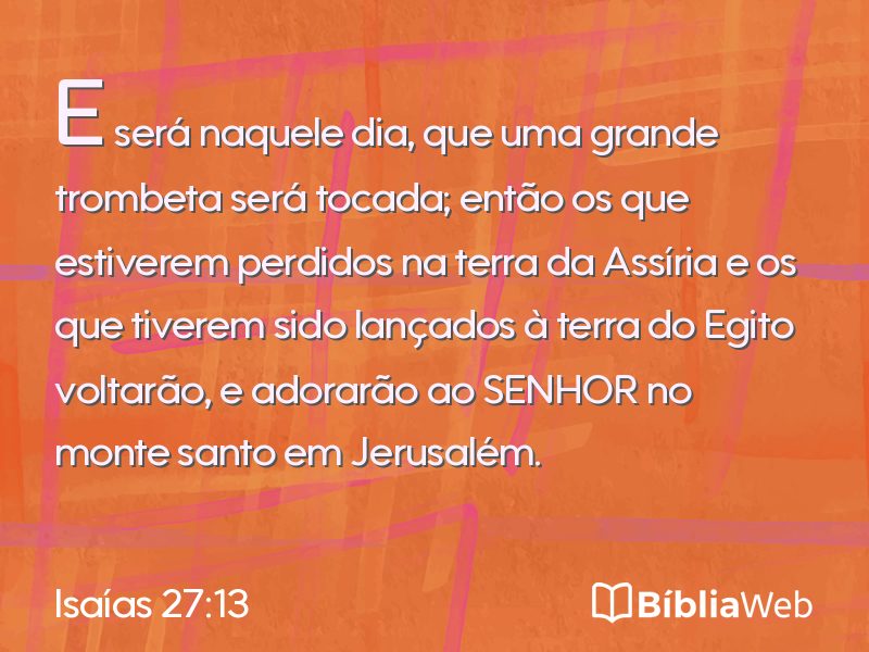 Isaías 27:13 em imagem para compartilhar