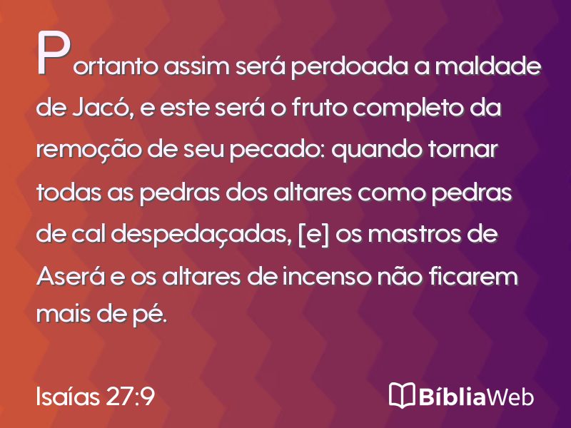Isaías 27:9 em imagem para compartilhar