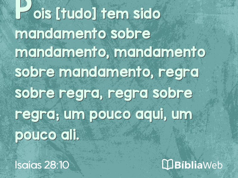 Isaías 28:10 em imagem para compartilhar