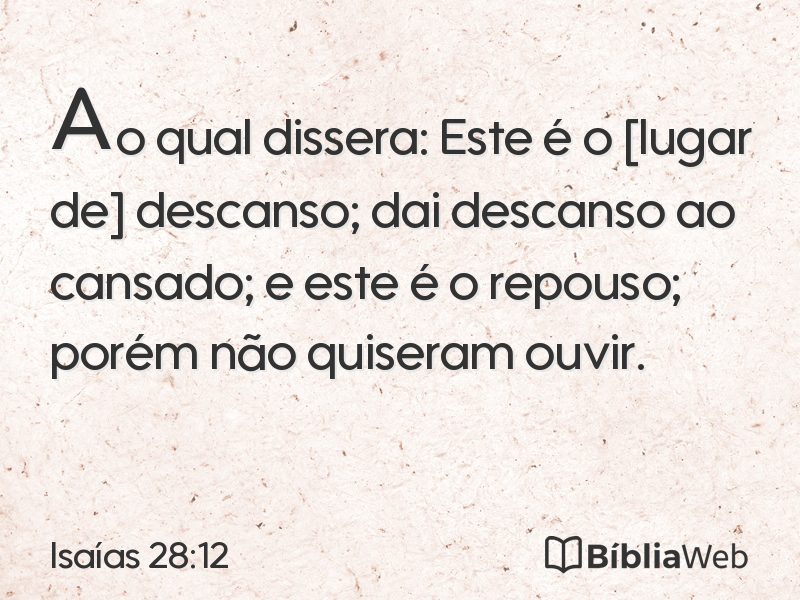 Isaías 28:12 em imagem para compartilhar