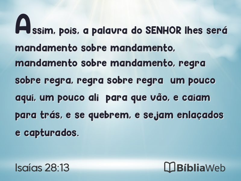 Isaías 28:13 em imagem para compartilhar