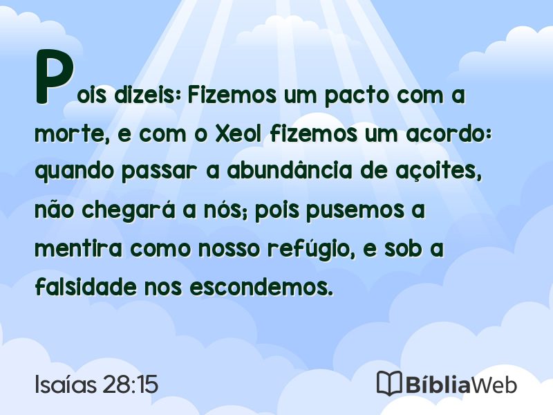 Isaías 28:15 em imagem para compartilhar