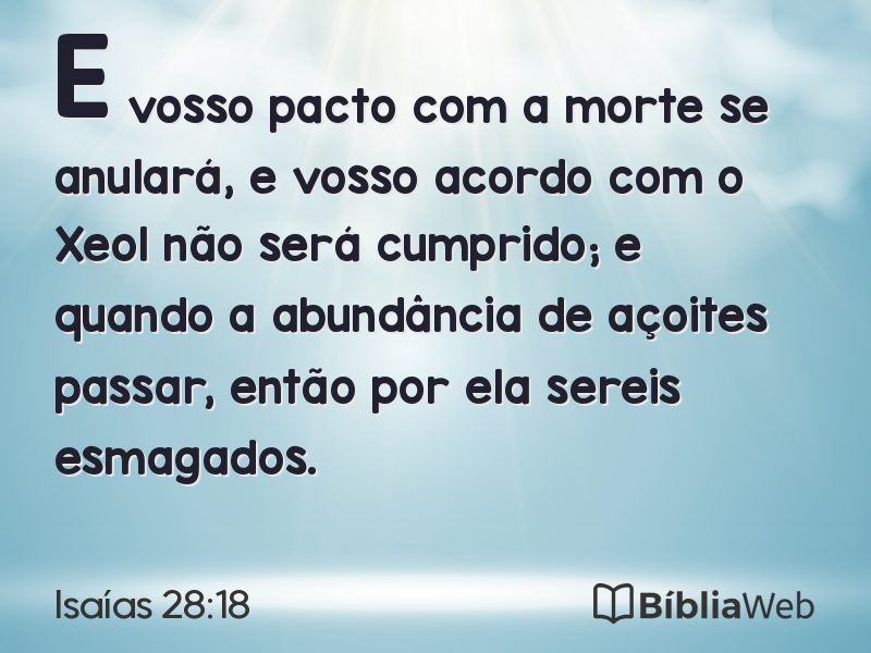 Isaías 28:18 em imagem para compartilhar