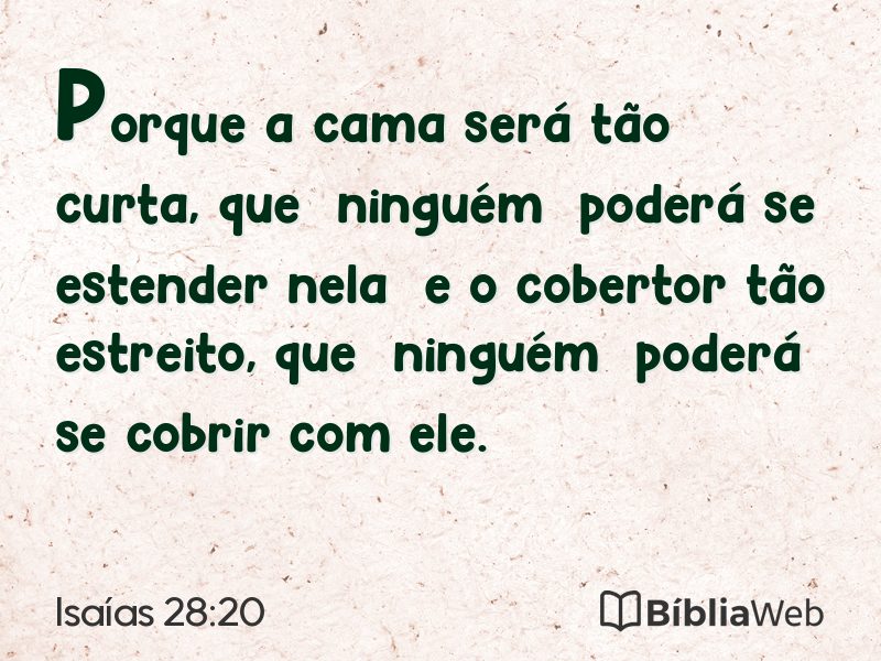 Isaías 28:20 em imagem para compartilhar