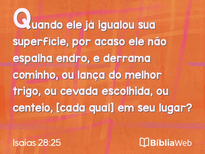 Isaías 28:25 em imagem para compartilhar