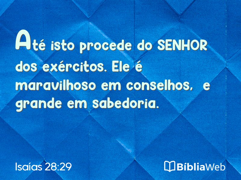 Isaías 28:29 em imagem para compartilhar