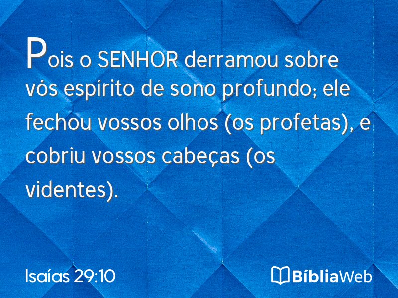 Isaías 29:10 em imagem para compartilhar