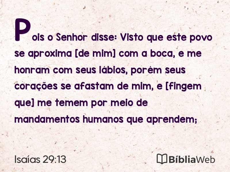 Isaías 29:13 em imagem para compartilhar