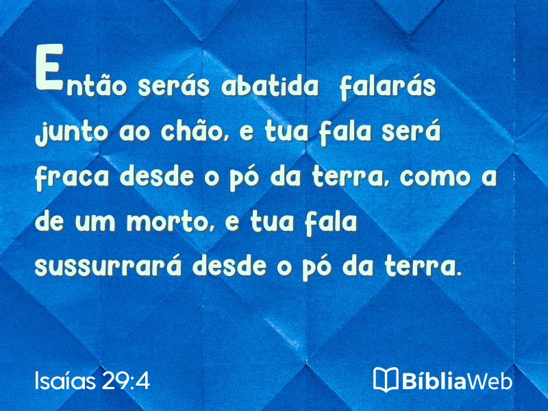 Isaías 29:4 em imagem para compartilhar
