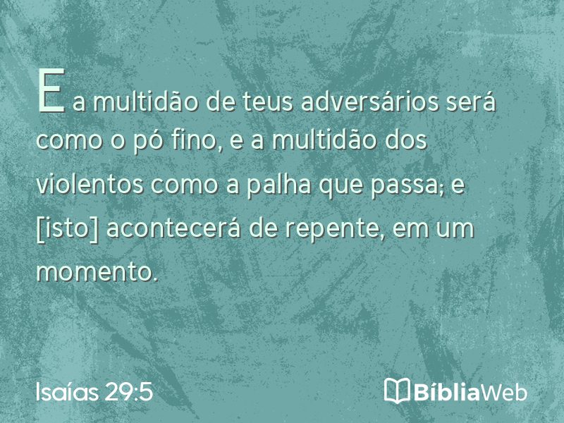 Isaías 29:5 em imagem para compartilhar