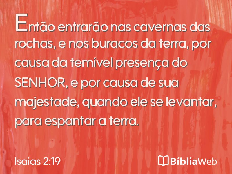 Isaías 2:19 em imagem para compartilhar