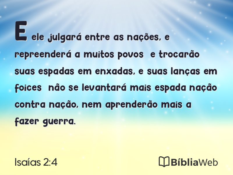 Isaías 2:4 em imagem para compartilhar