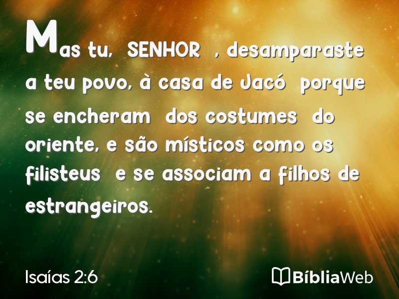 Isaías 2:6 em imagem para compartilhar