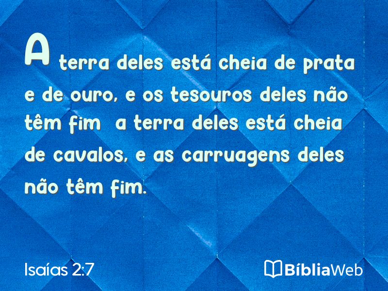 Isaías 2:7 em imagem para compartilhar