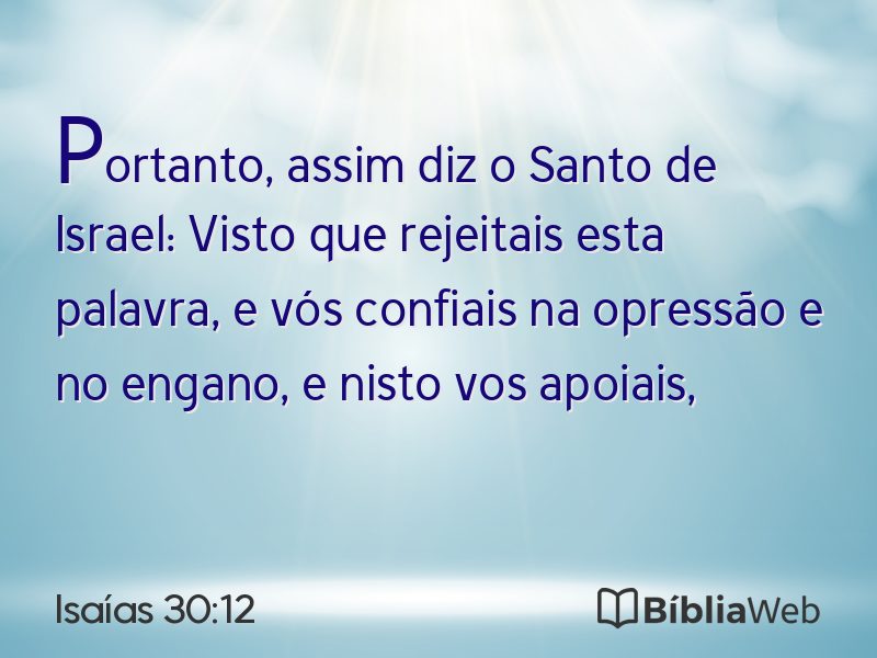 Isaías 30:12 em imagem para compartilhar
