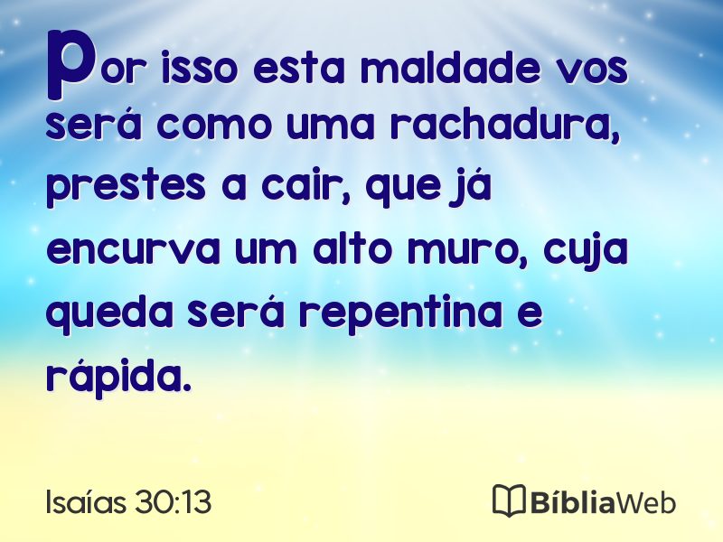 Isaías 30:13 em imagem para compartilhar