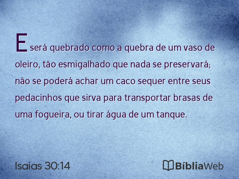 Isaías 30:14 em imagem para compartilhar