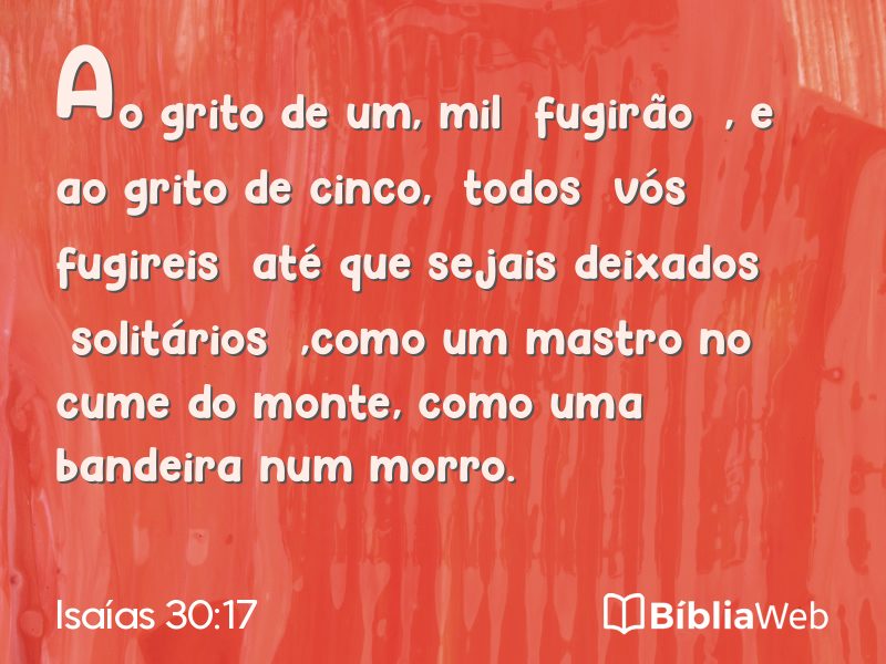 Isaías 30:17 em imagem para compartilhar