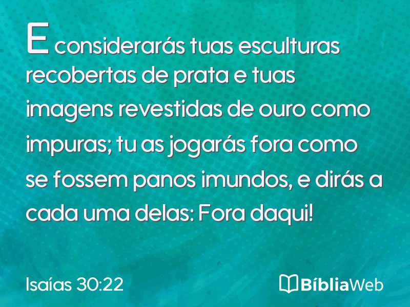 Isaías 30:22 em imagem para compartilhar