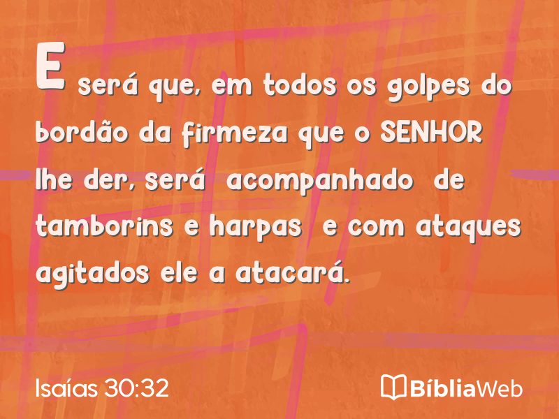 Isaías 30:32 em imagem para compartilhar