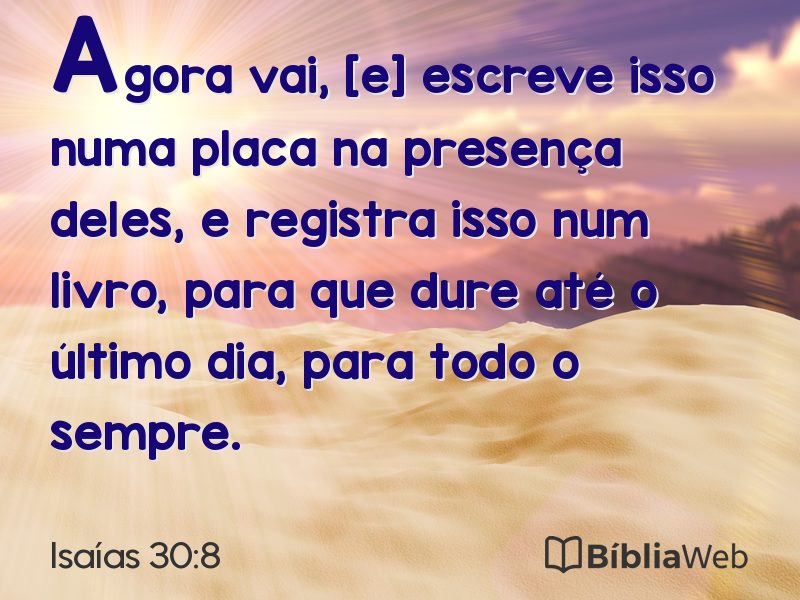 Isaías 30:8 em imagem para compartilhar