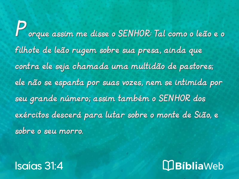 Isaías 31:4 em imagem para compartilhar