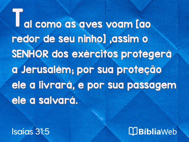 Isaías 31:5 em imagem para compartilhar