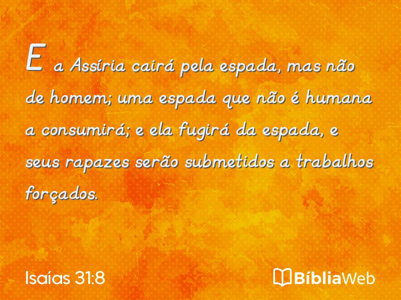 Isaías 31:8 em imagem para compartilhar