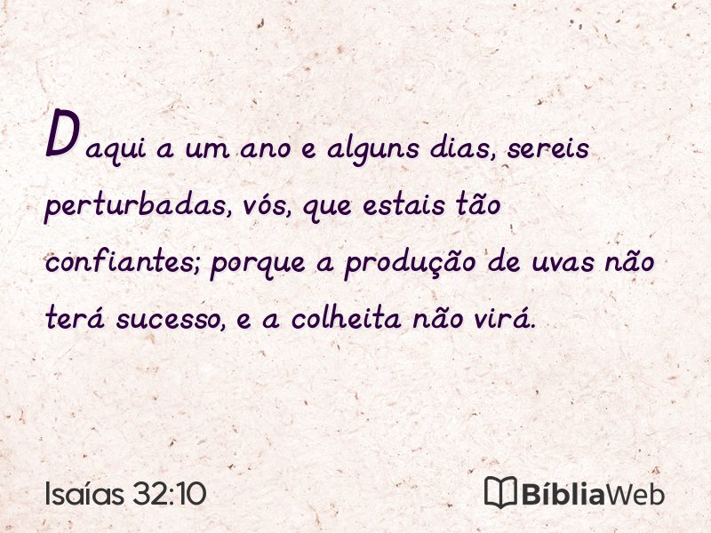 Isaías 32:10 em imagem para compartilhar