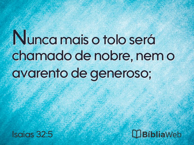 Isaías 32:5 em imagem para compartilhar