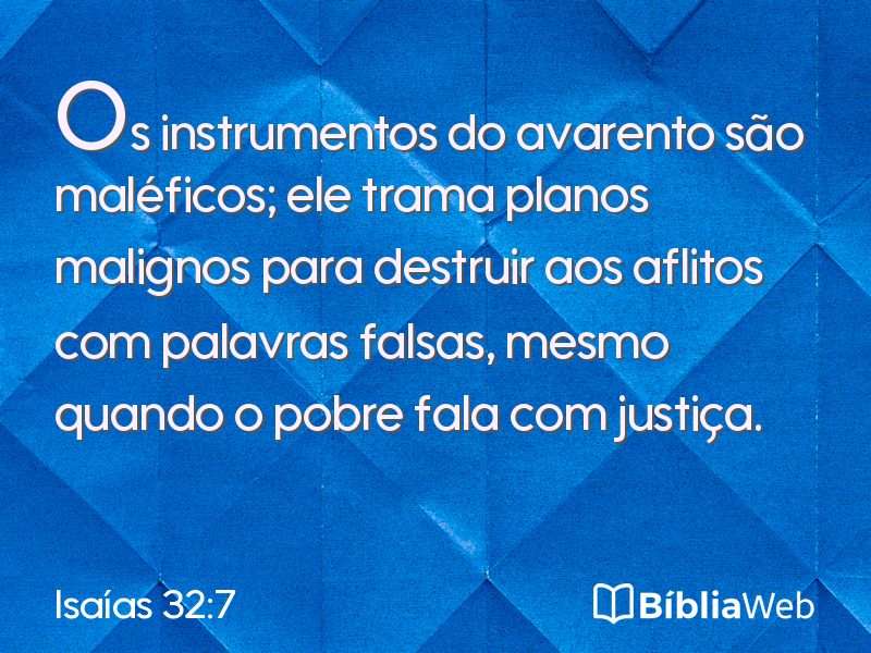 Isaías 32:7 em imagem para compartilhar