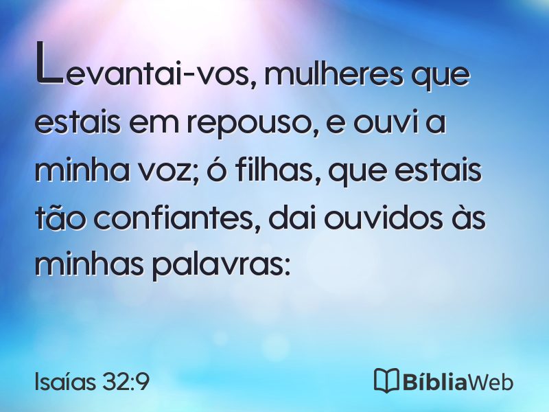 Isaías 32:9 em imagem para compartilhar