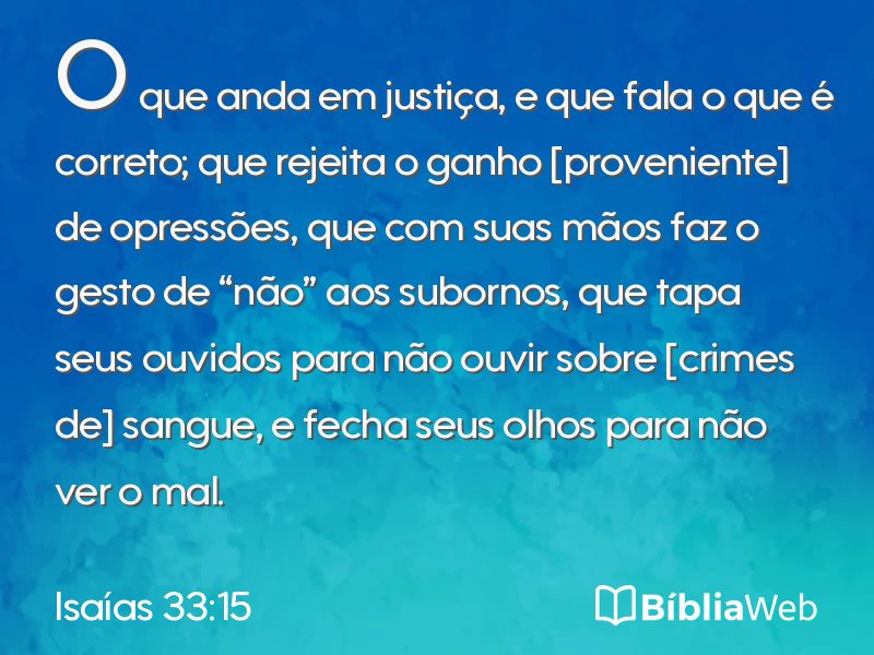Isaías 33:15 em imagem para compartilhar