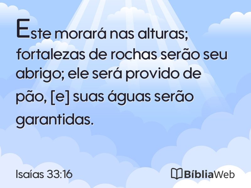 Isaías 33:16 em imagem para compartilhar