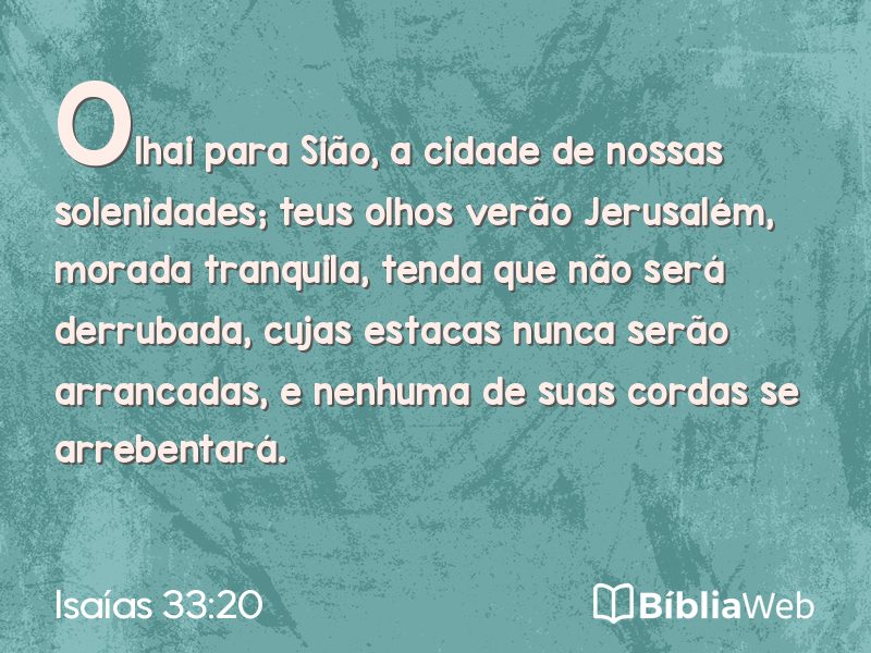 Isaías 33:20 em imagem para compartilhar