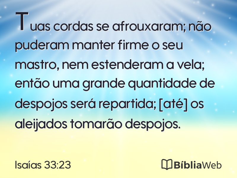 Isaías 33:23 em imagem para compartilhar