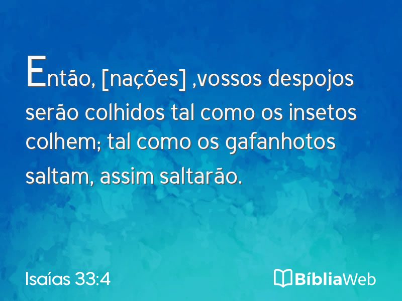 Isaías 33:4 em imagem para compartilhar