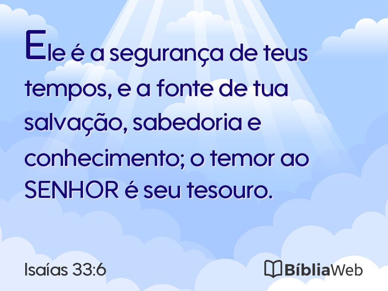 Isaías 33:6 em imagem para compartilhar