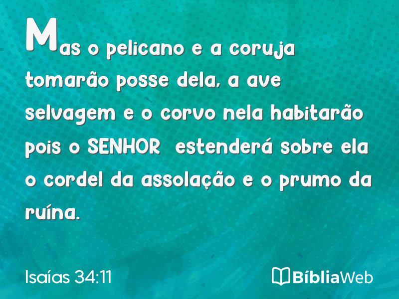 Isaías 34:11 em imagem para compartilhar