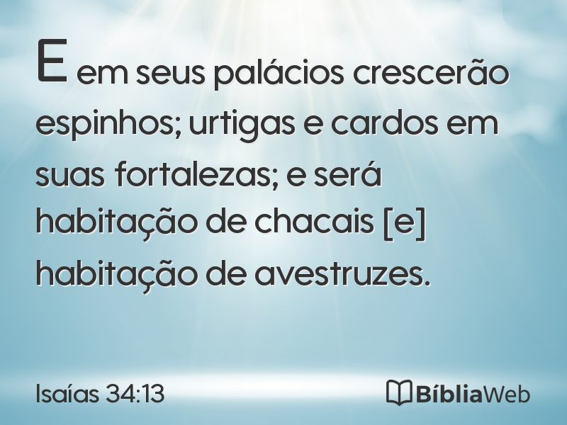 Isaías 34:13 em imagem para compartilhar