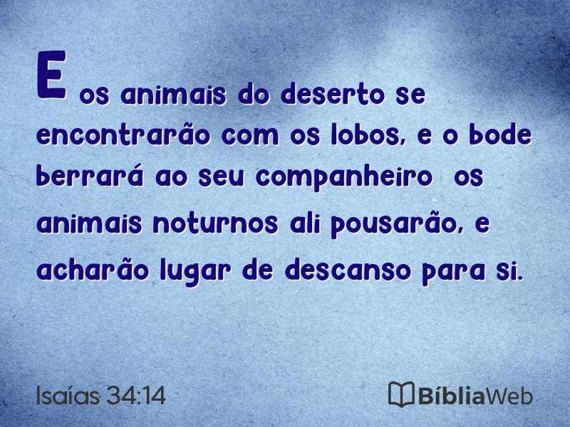 Isaías 34:14 em imagem para compartilhar