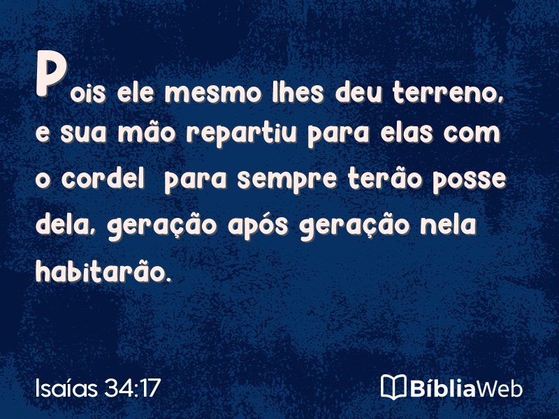 Isaías 34:17 em imagem para compartilhar