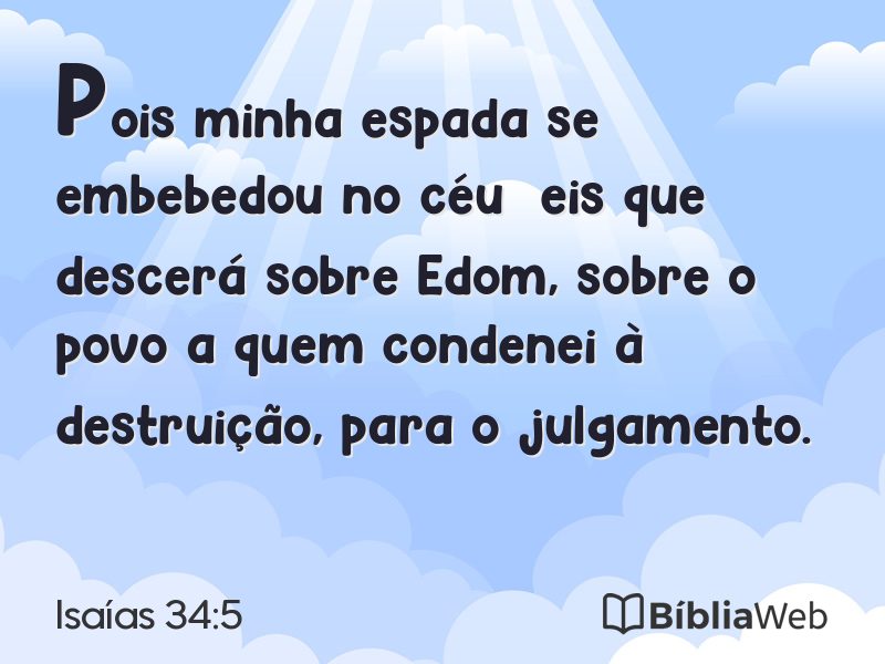 Isaías 34:5 em imagem para compartilhar