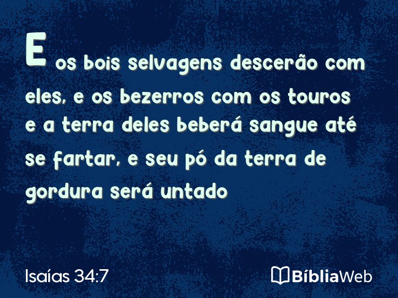 Isaías 34:7 em imagem para compartilhar