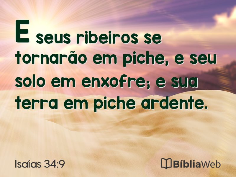 Isaías 34:9 em imagem para compartilhar