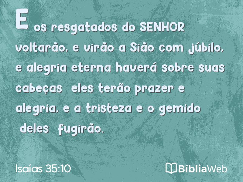 Isaías 35:10 em imagem para compartilhar