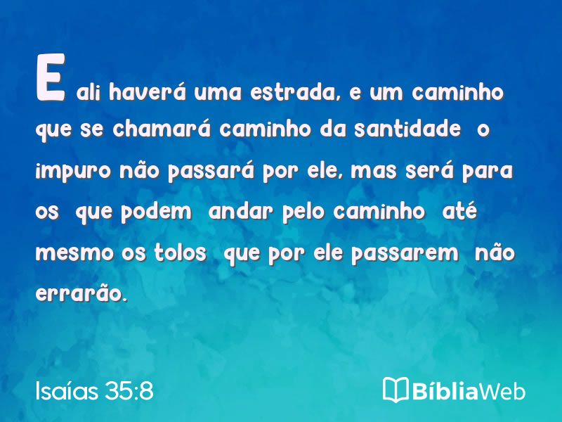 Isaías 35:8 em imagem para compartilhar