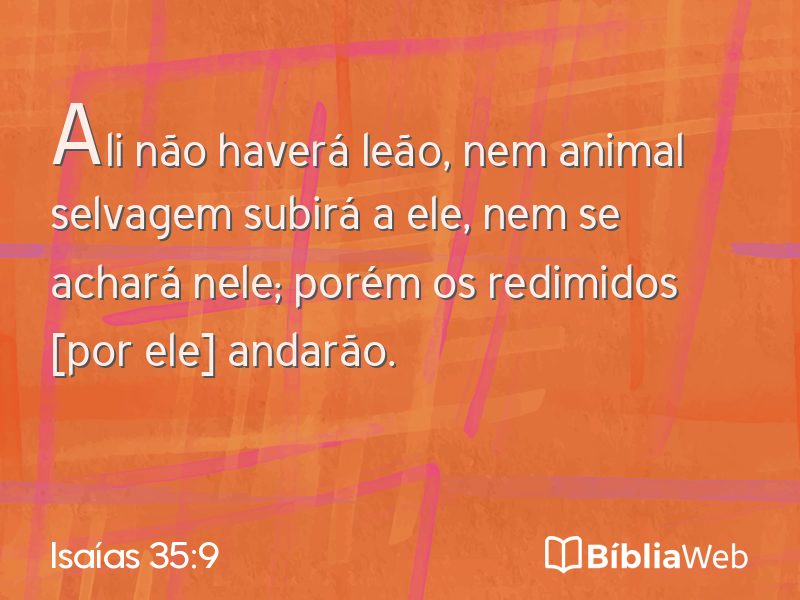 Isaías 35:9 em imagem para compartilhar