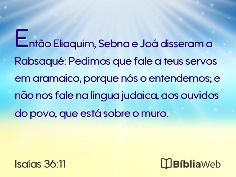 Isaías 36:11 em imagem para compartilhar